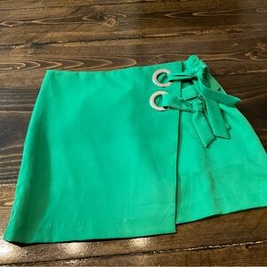Lulamari Green Wrap Skirt with Bow Detail